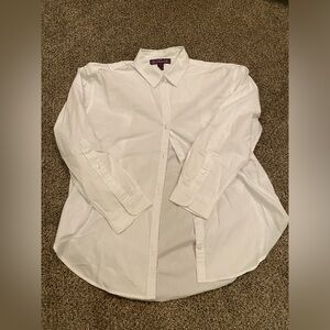 White Collared Button Down Blouse